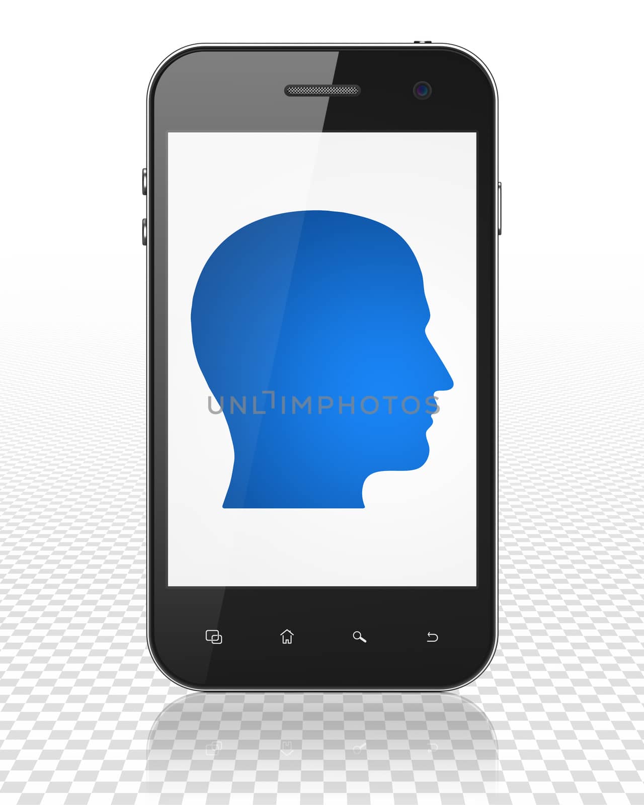 Business concept: Smartphone with Head on display by maxkabakov