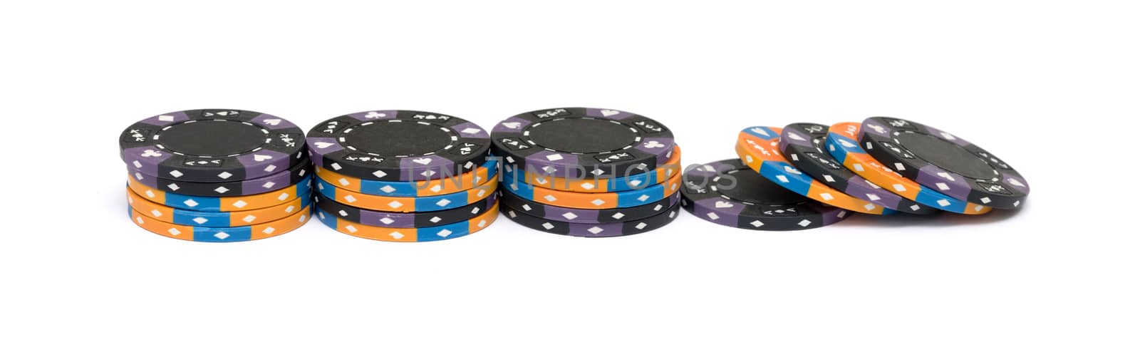 The casino chips isolated on white background by DNKSTUDIO