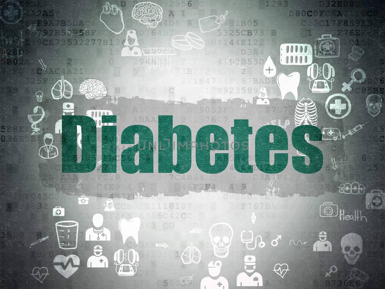 Healthcare concept: Diabetes on Digital Paper background by maxkabakov