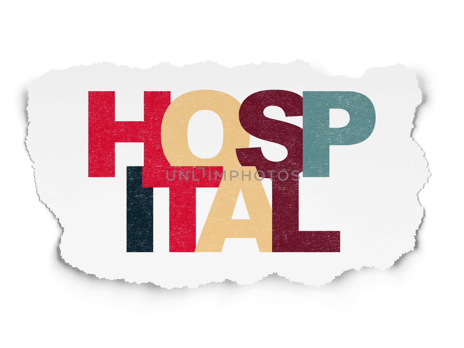 Healthcare concept: Hospital on Torn Paper background by maxkabakov