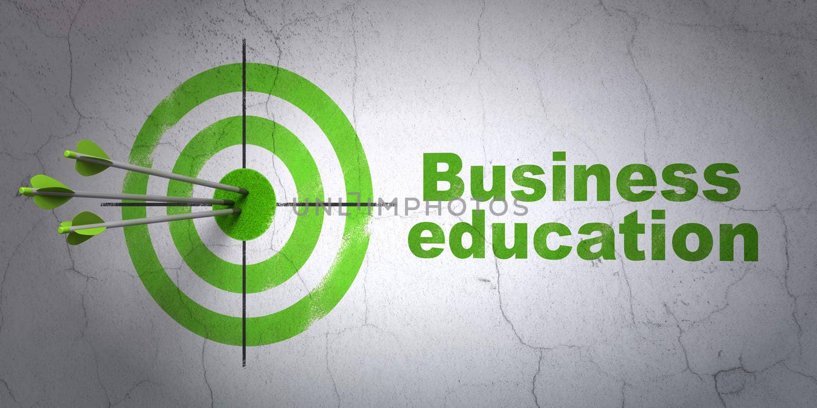 Education concept: target and Business Education on wall background by maxkabakov