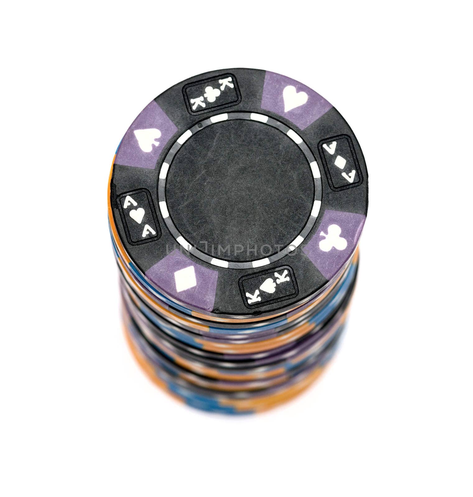 The casino chips isolated on white background by DNKSTUDIO