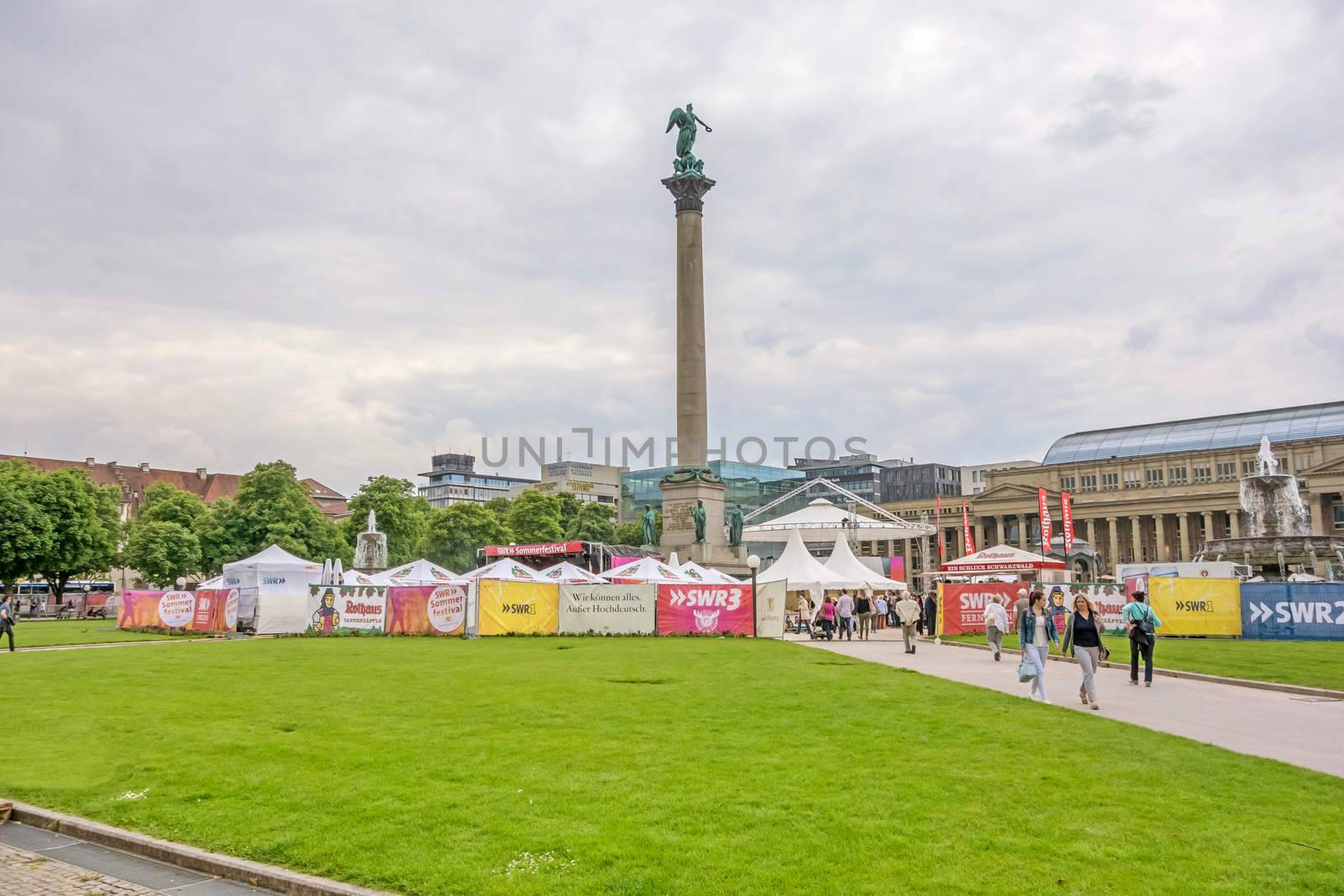 Stuttgart, Germany - May 24, 2015: Music festival SWR Sommerfestival 2015. Four days of music, culture and party at the square Stuttgarter Schlossplatz.