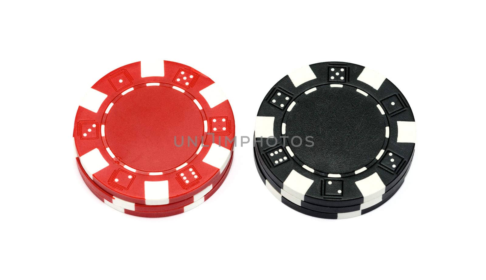 The casino chips isolated on white background