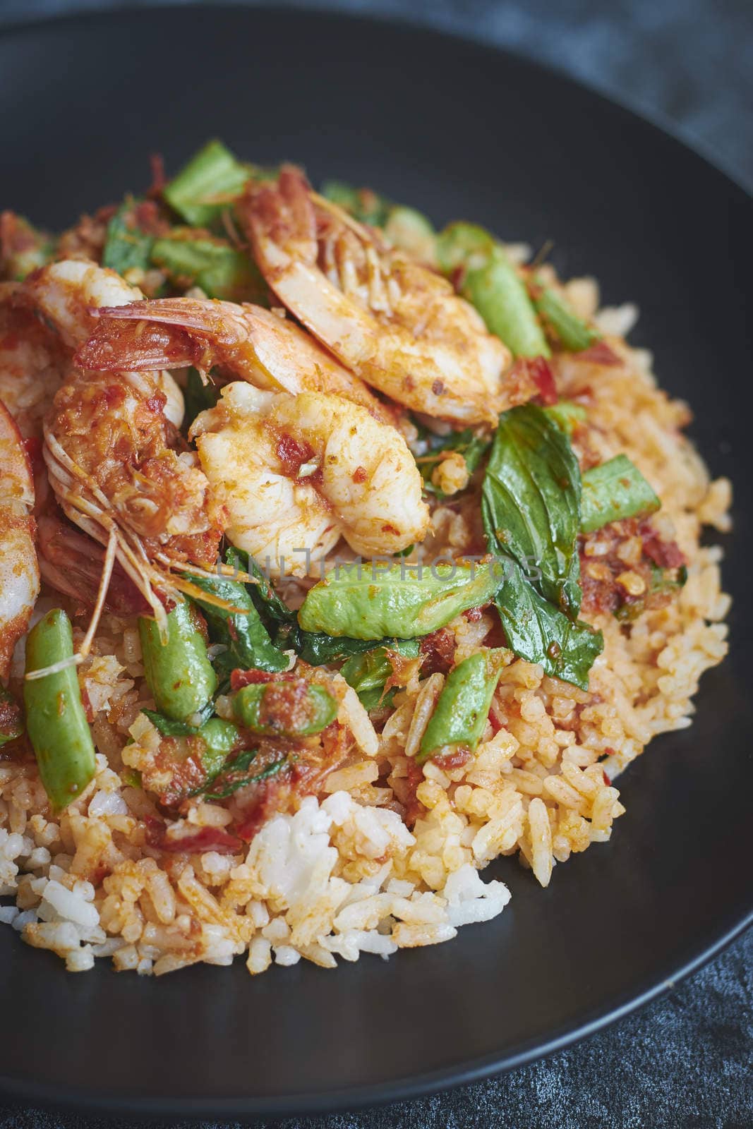 Fried chilly paste with shrimp and cooked rice