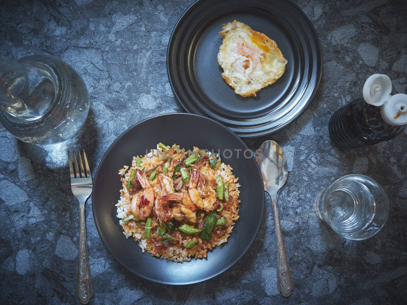 Fried chilly paste with shrimp and cooked rice