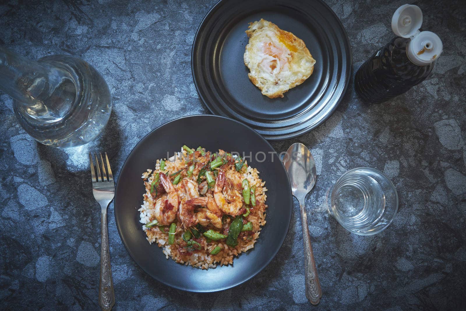 Fried chilly paste with shrimp and cooked rice