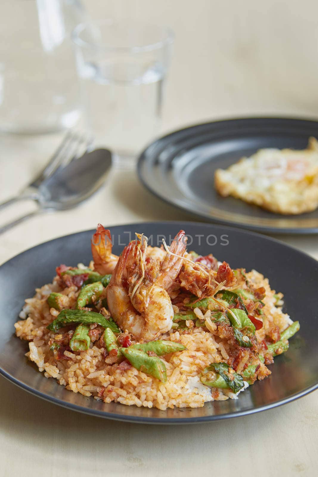 Fried chilly paste with shrimp and cooked rice