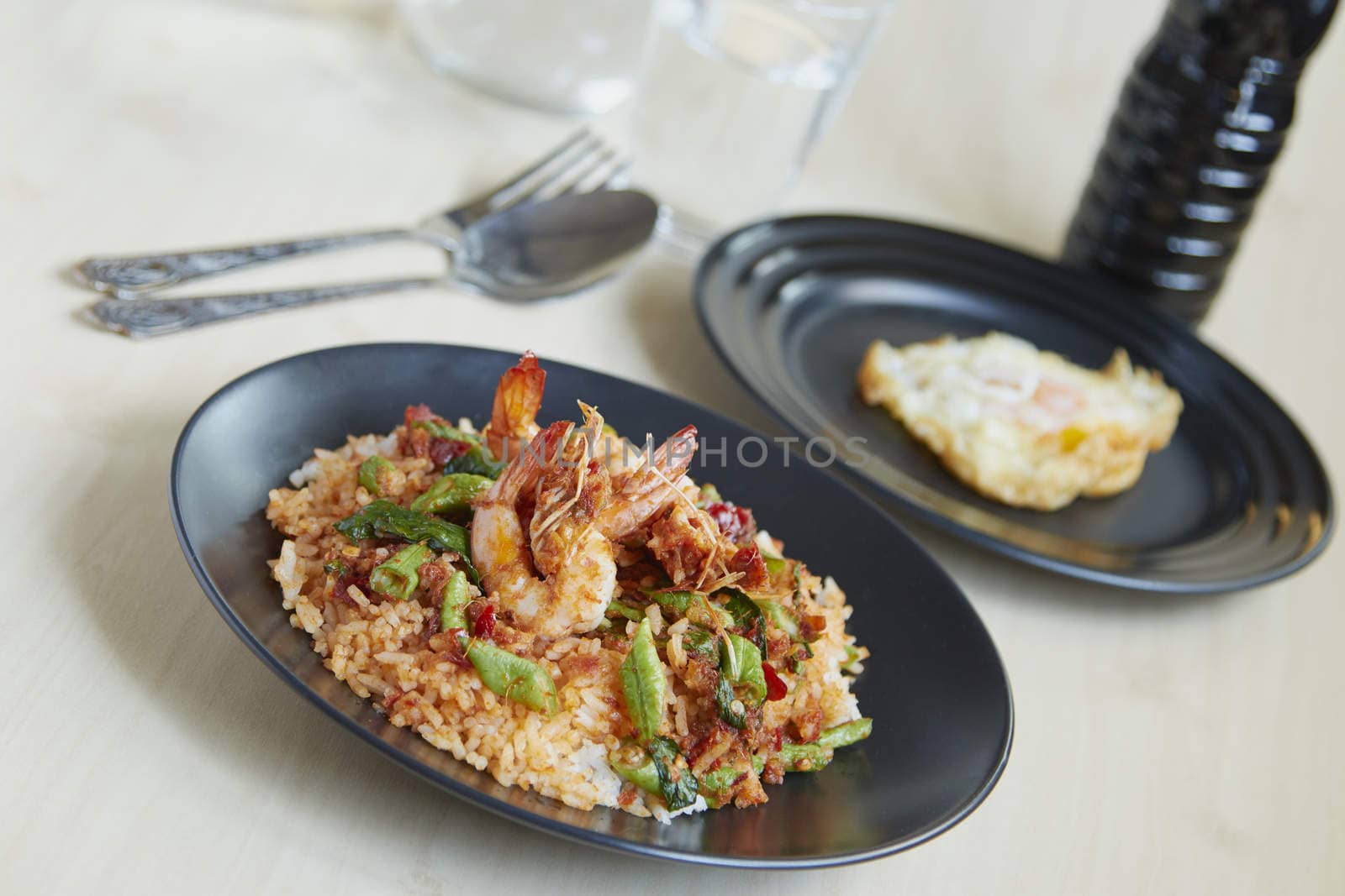 Fried chilly paste with shrimp and cooked rice