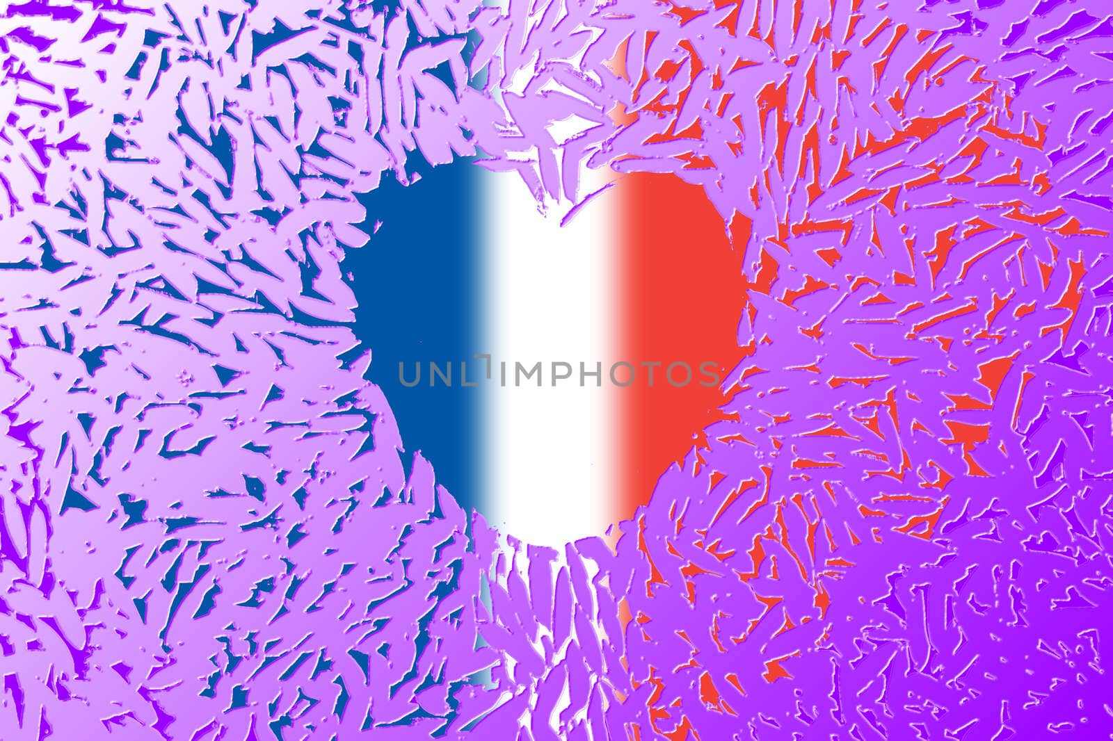 Heart and blood with flag of france for "Pray for Paris" concept by mranucha