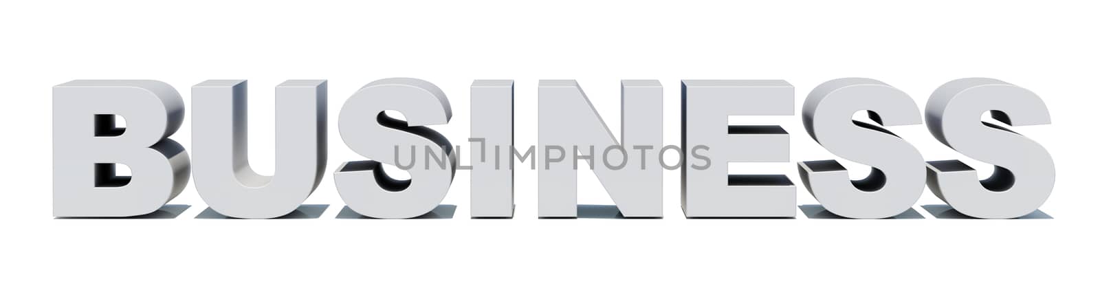 Word business on isolated white background, front view