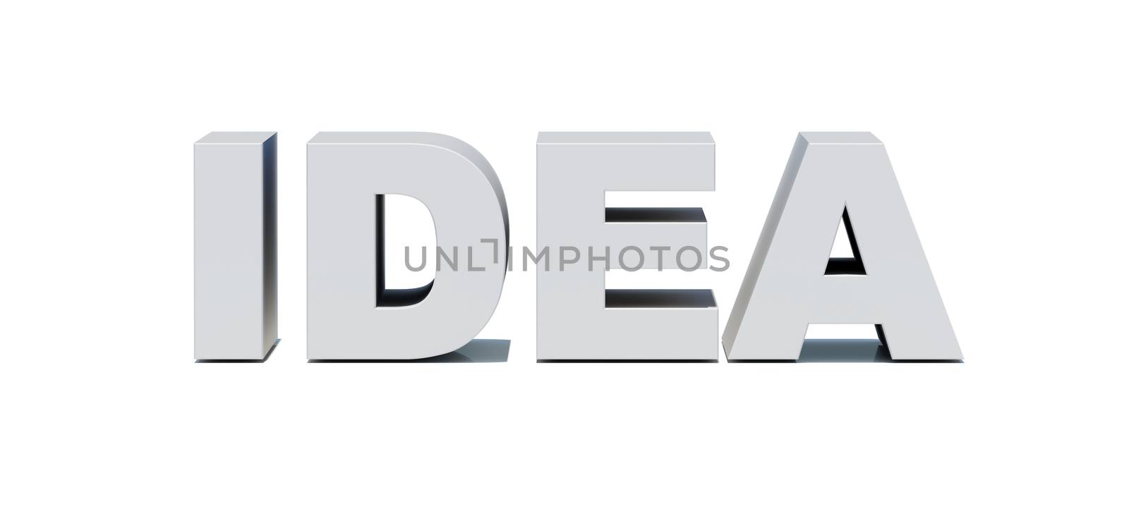 Word idea on isolated white background, front view