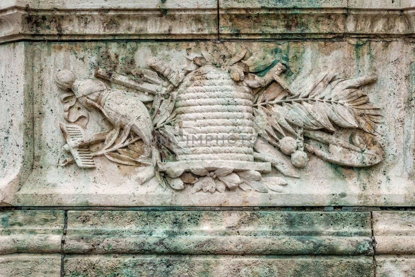 Detail from the wall underneath The Hungarian Royal Palace.  by Zhukow