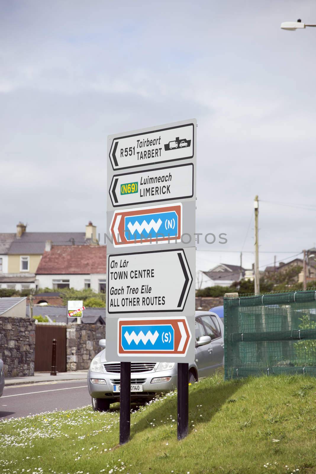 irish road signs in kerry by morrbyte