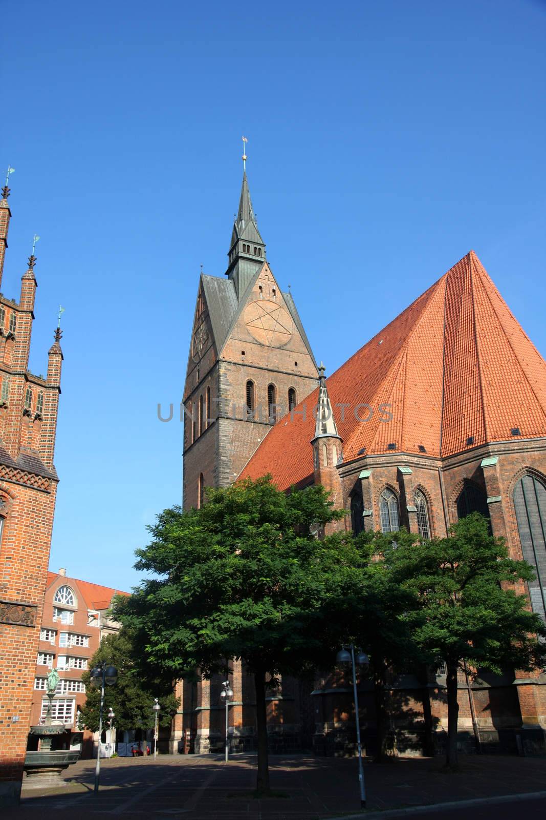 Market Church and Old Town Hall in Hannover, Germany