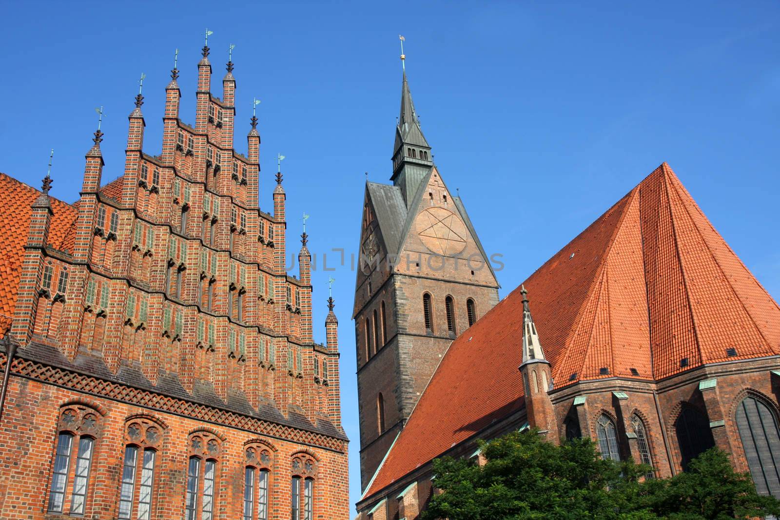 Market Church and Old Town Hall in Hannover, Germany
