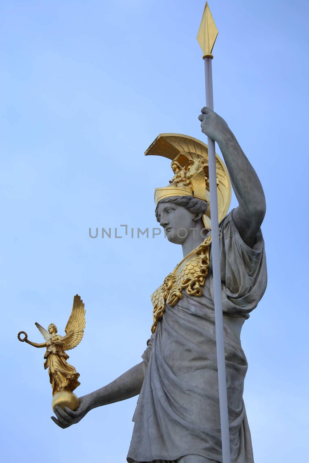 Statue of Pallas Athena in front of the Austrian Parliament in Vienna 