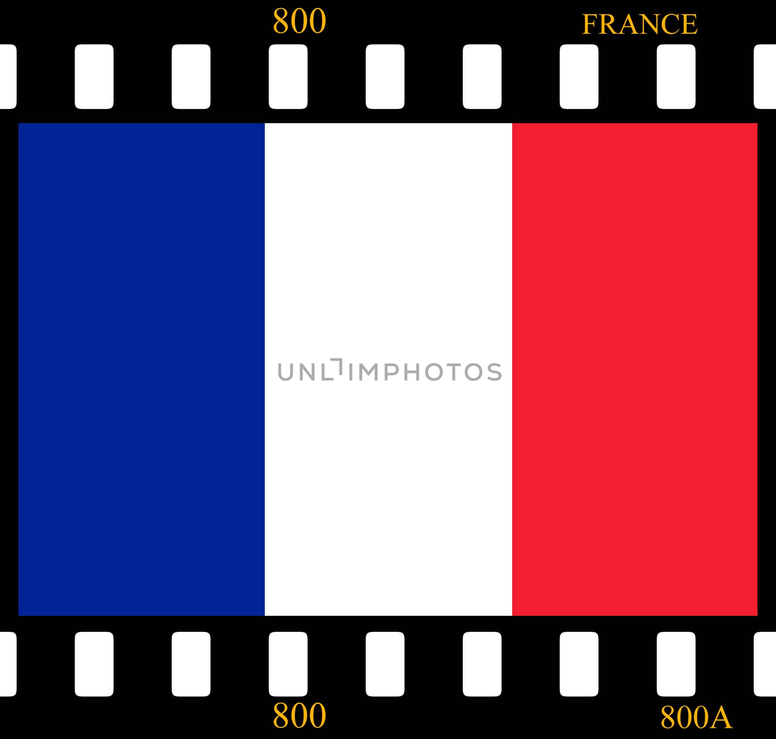 France Flag with the color blue white red.