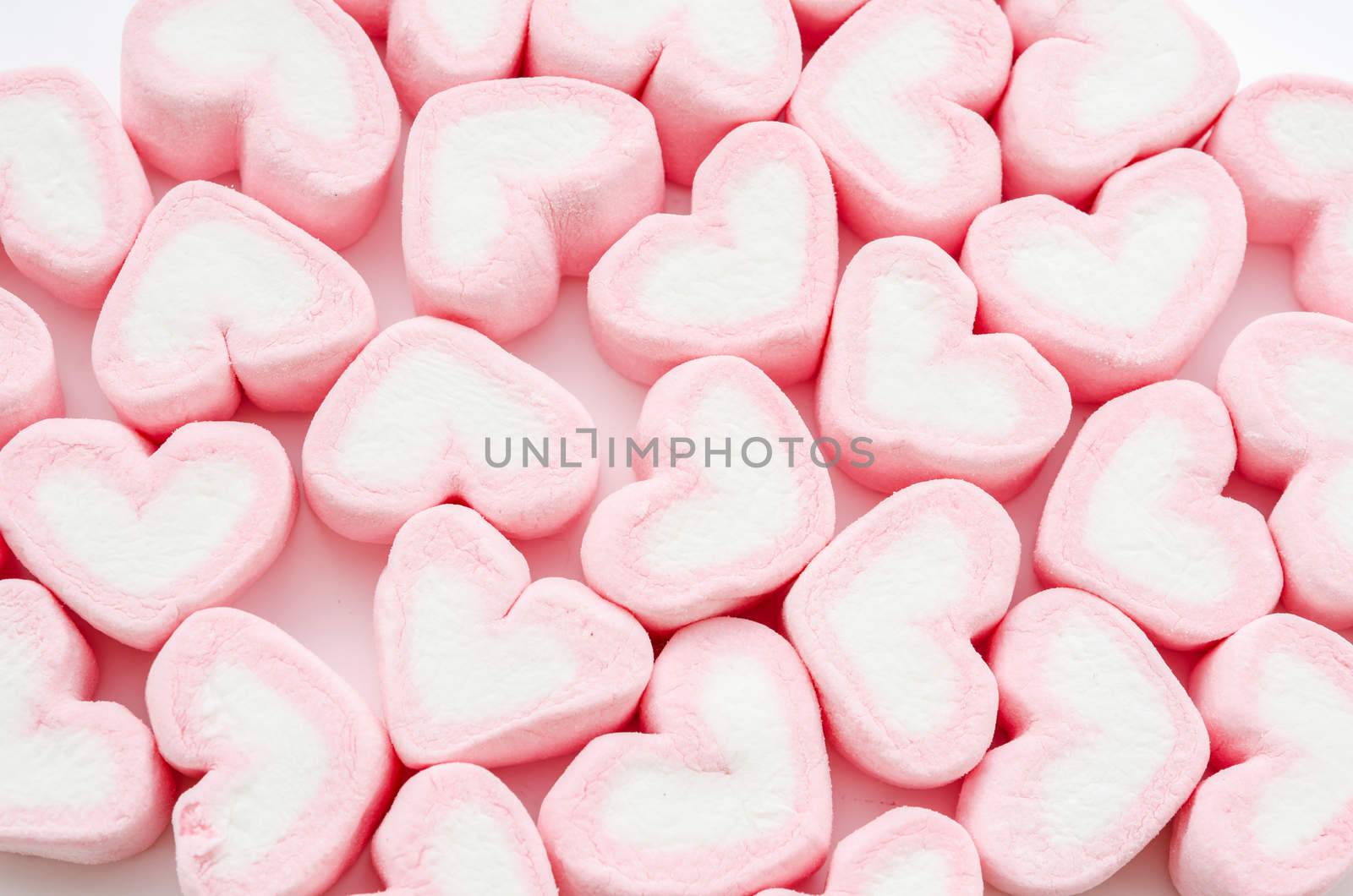 Pink Heart Marshmallows as Background