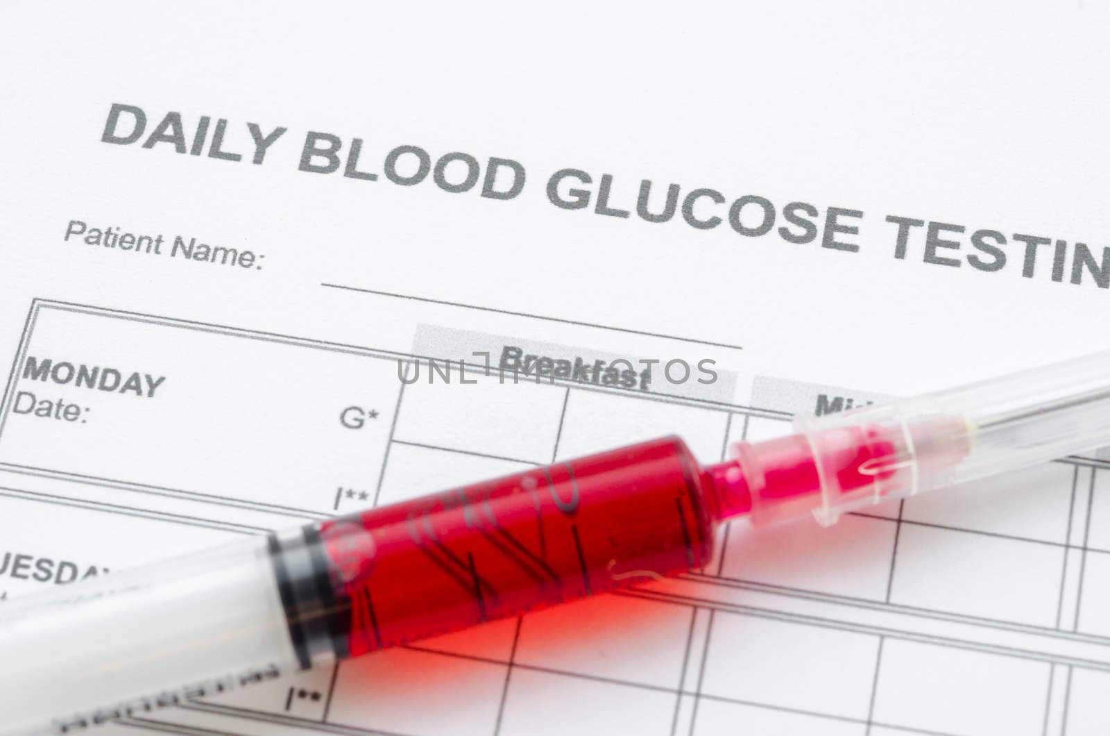 Focus daily blood glucose testing. by Gamjai