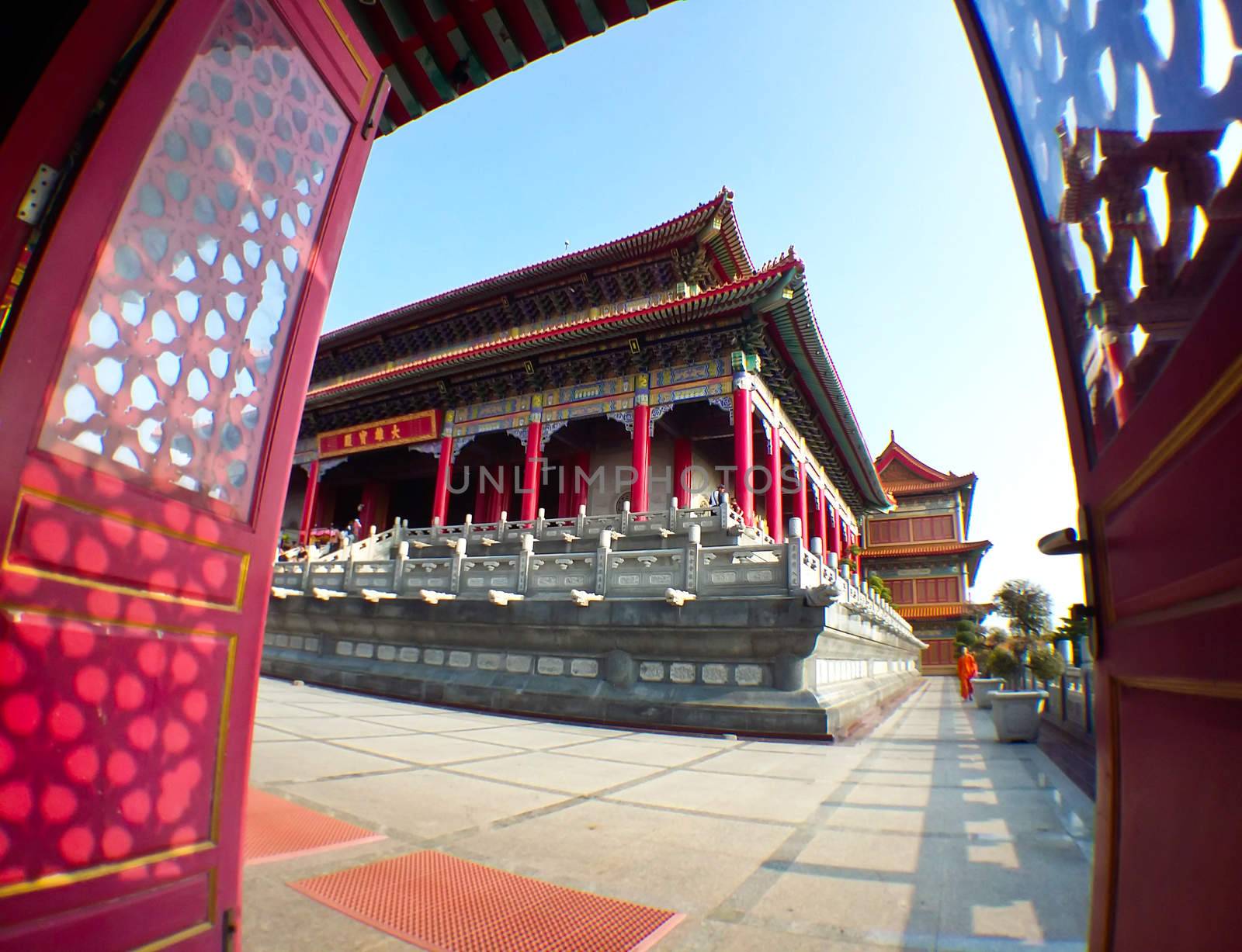 NONTHABURI, THAILAND - OCTOBER 25, 2015: Tourists visiting the temples in the city of Nonthaburi ,Thailand.