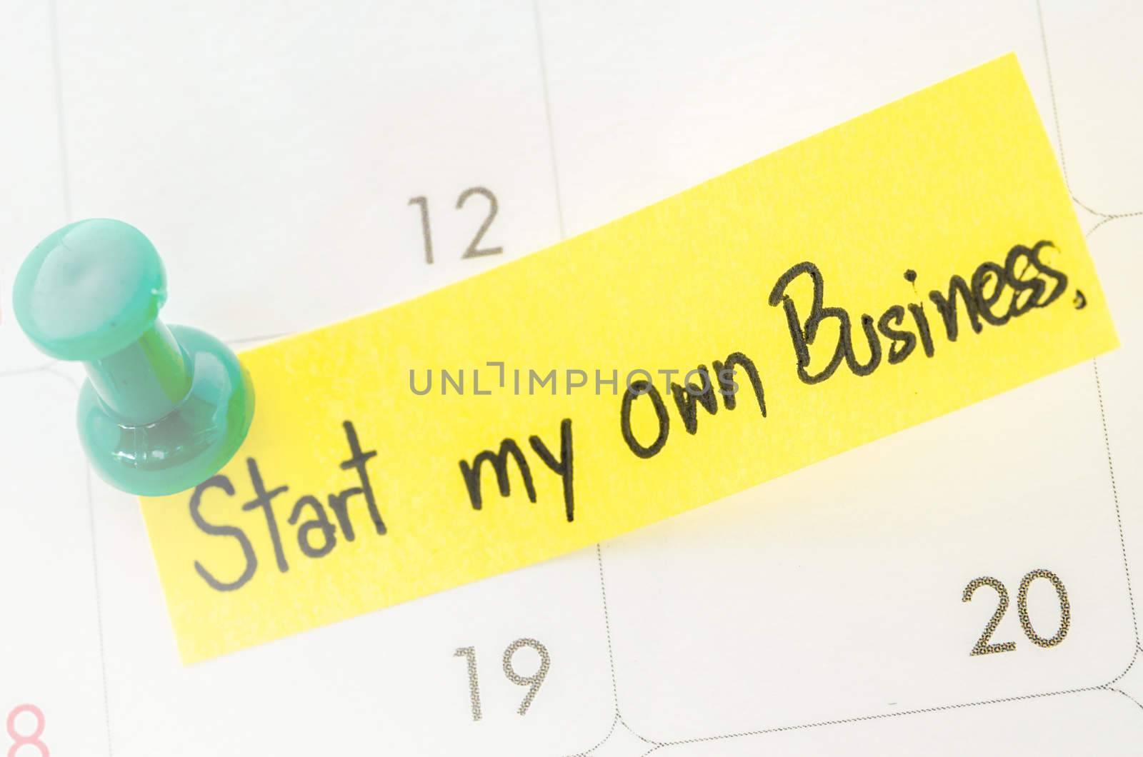 Start my own business on calendar.