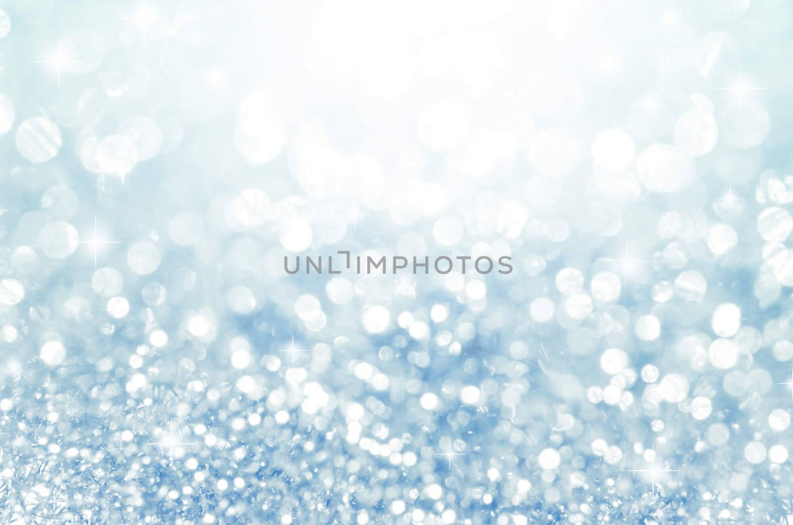 Lights on blue with star bokeh background. by Gamjai