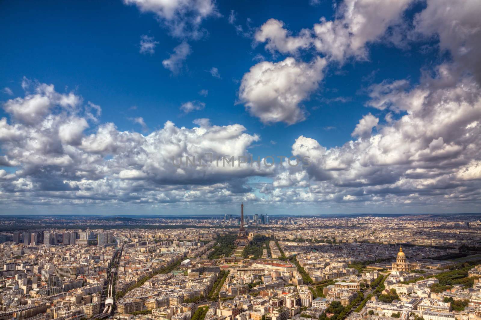 Aerial view of Paris by Harvepino