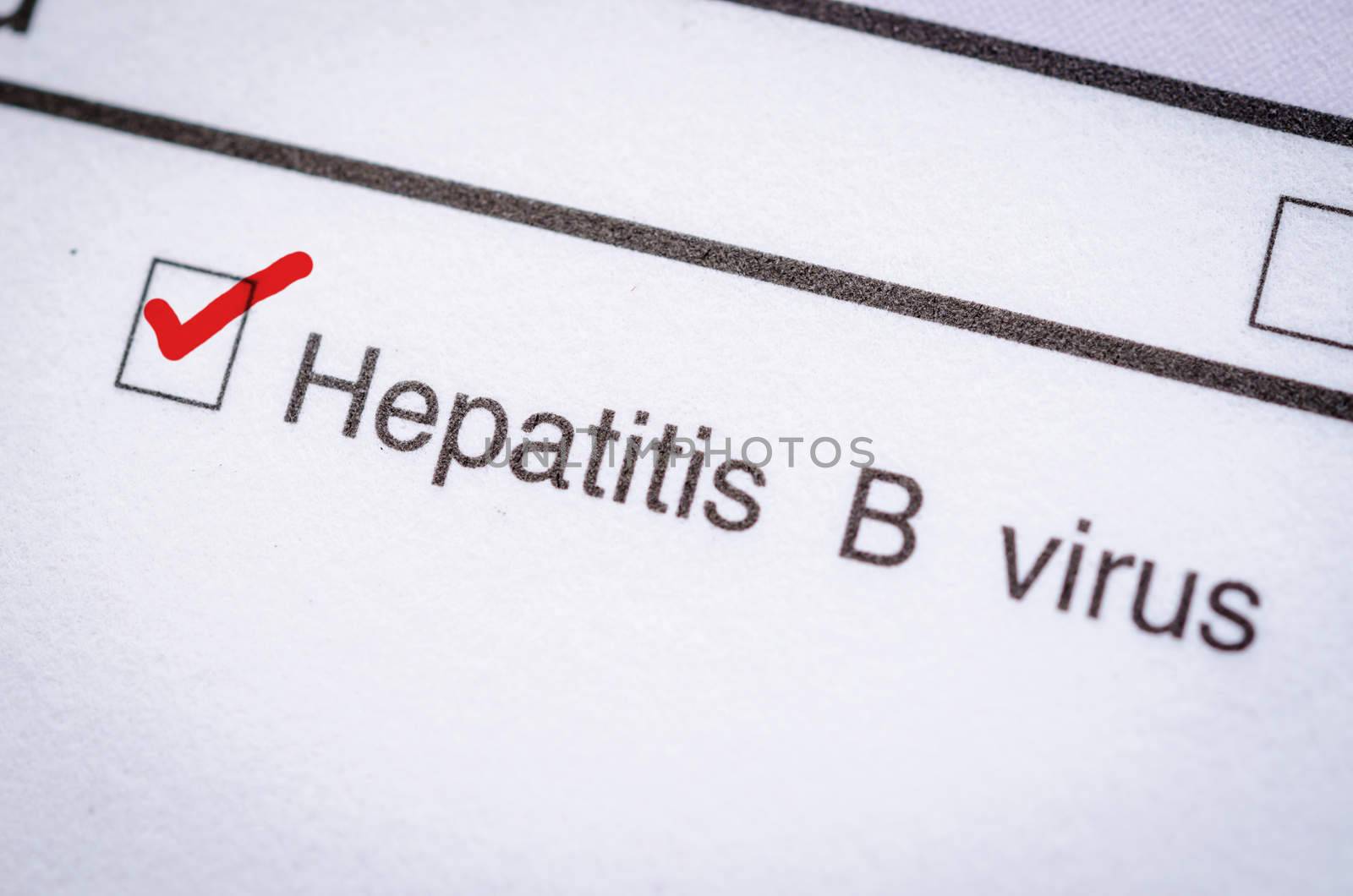 Red Check Laboratory test, Hepatitis B form request.