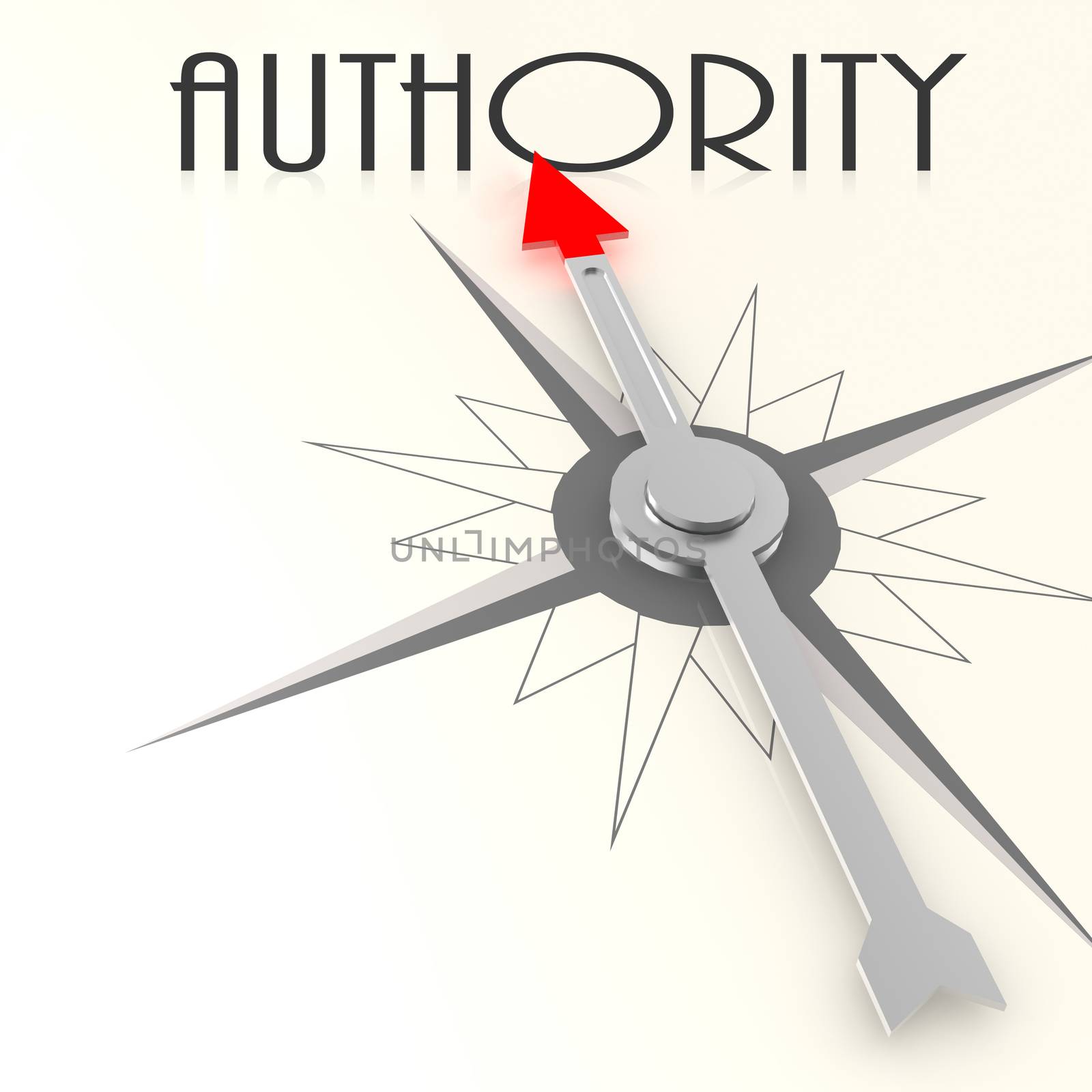 Compass with authority word image with hi-res rendered artwork that could be used for any graphic design.