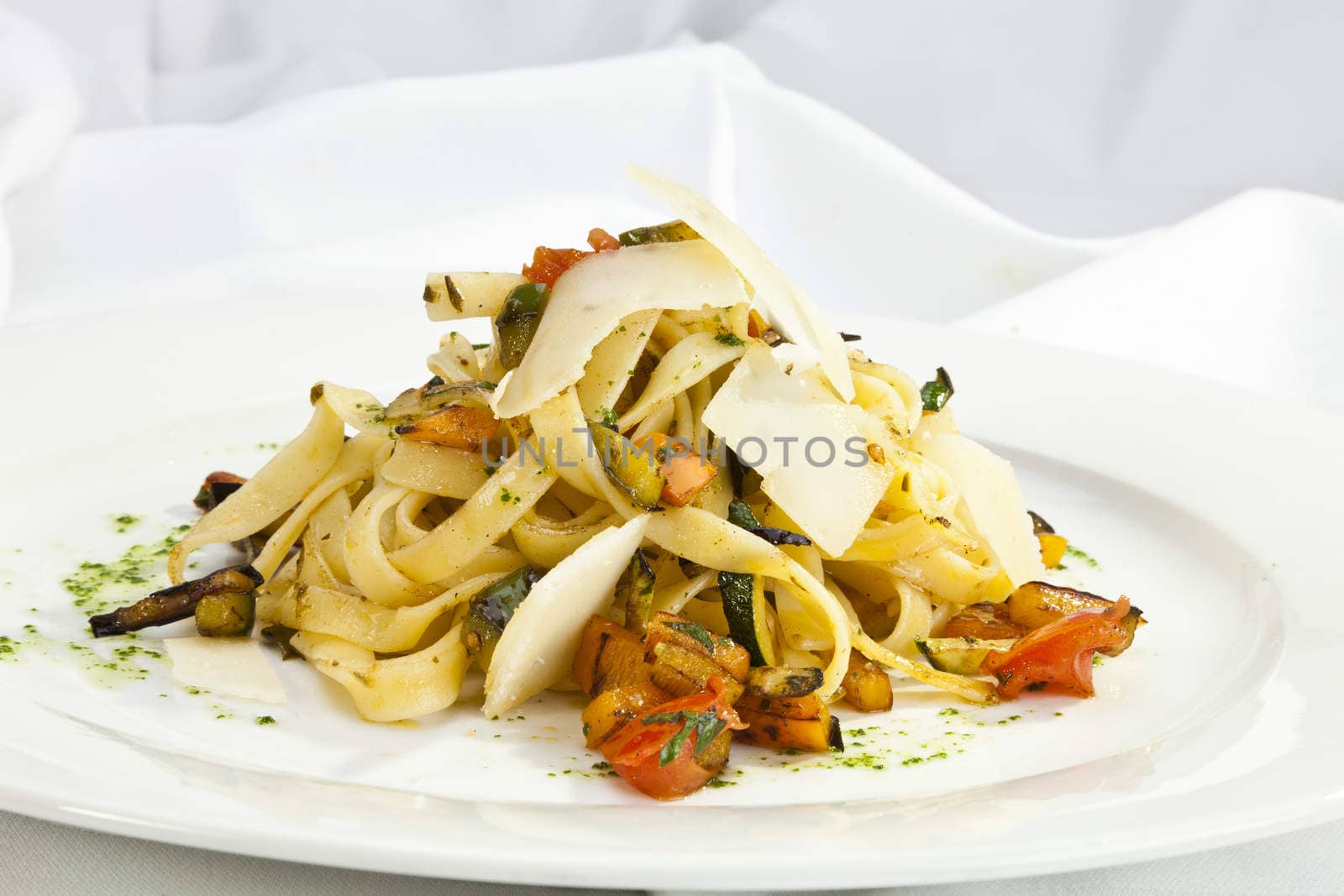 Italian pasta w aubergine and parmesan