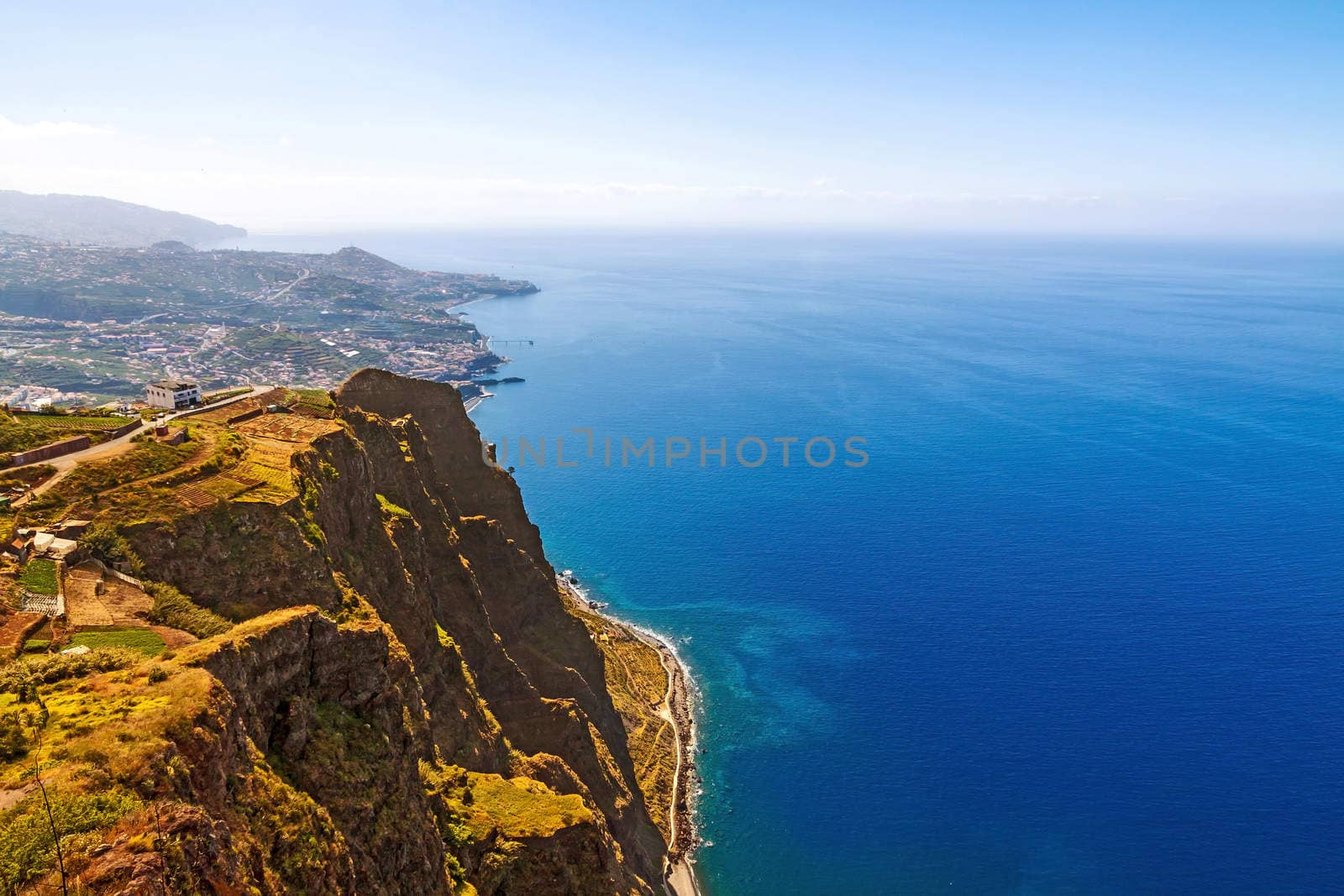 Cabo Girao, Madeira. View from the highest cliff of Europe towards Funchal