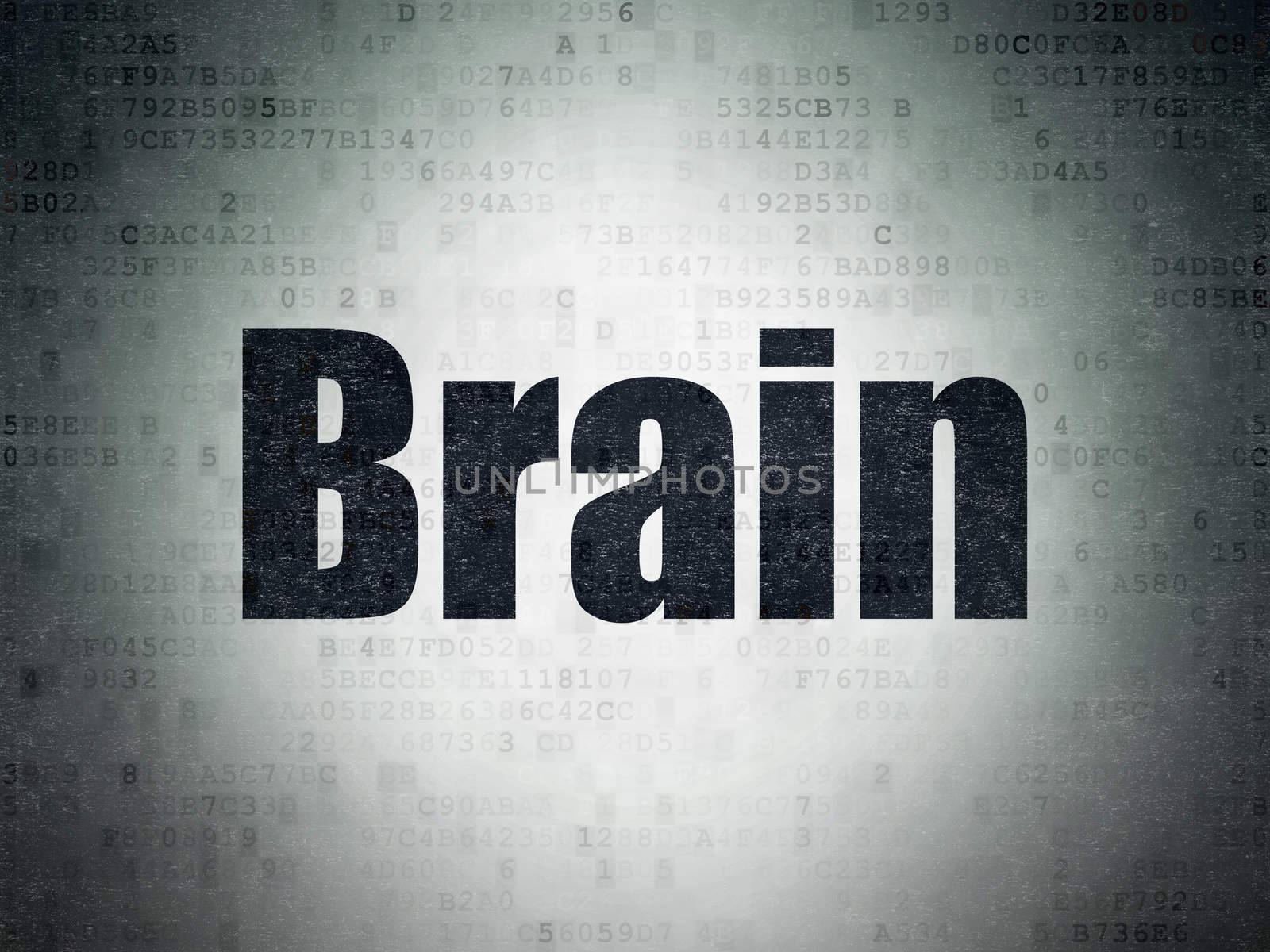 Healthcare concept: Brain on Digital Paper background by maxkabakov