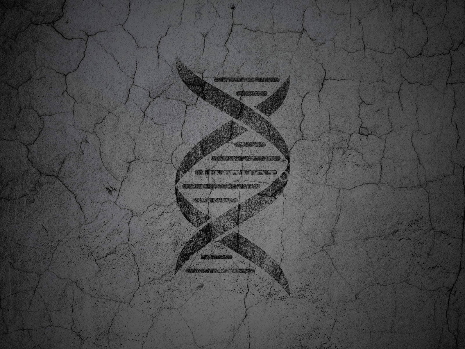 Healthcare concept: DNA on grunge wall background by maxkabakov