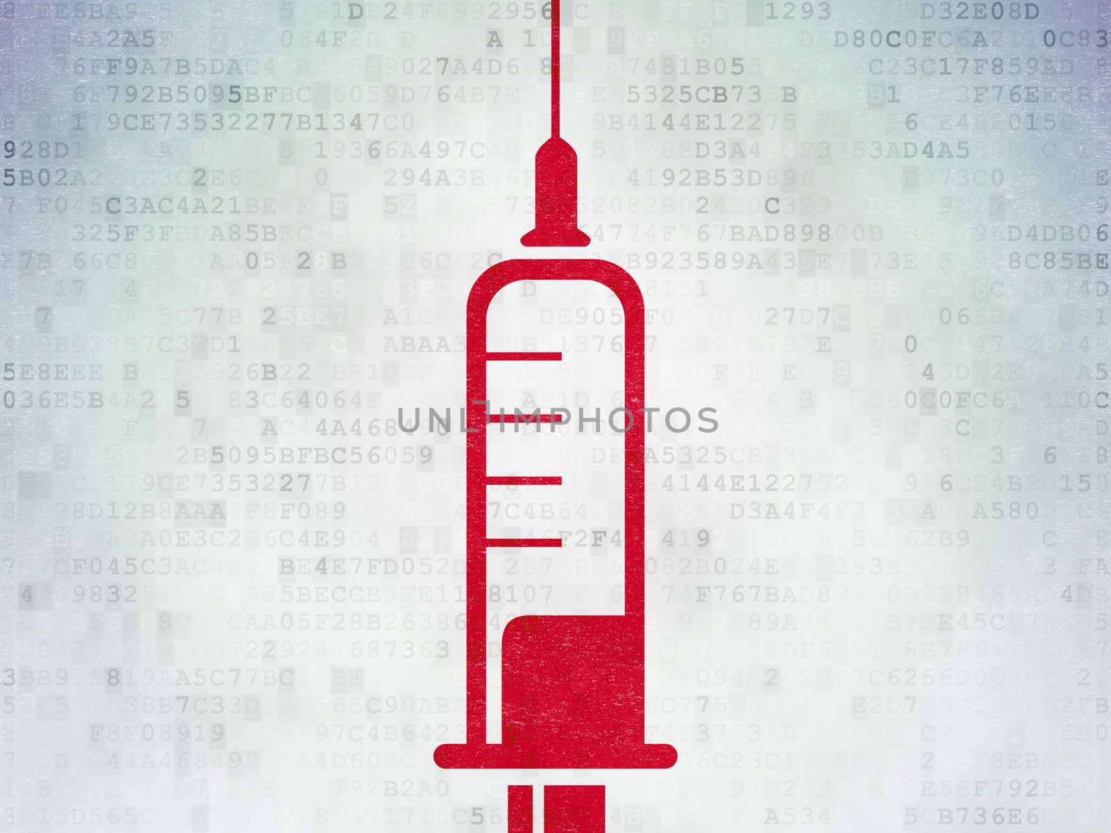 Medicine concept: Syringe on Digital Paper background by maxkabakov