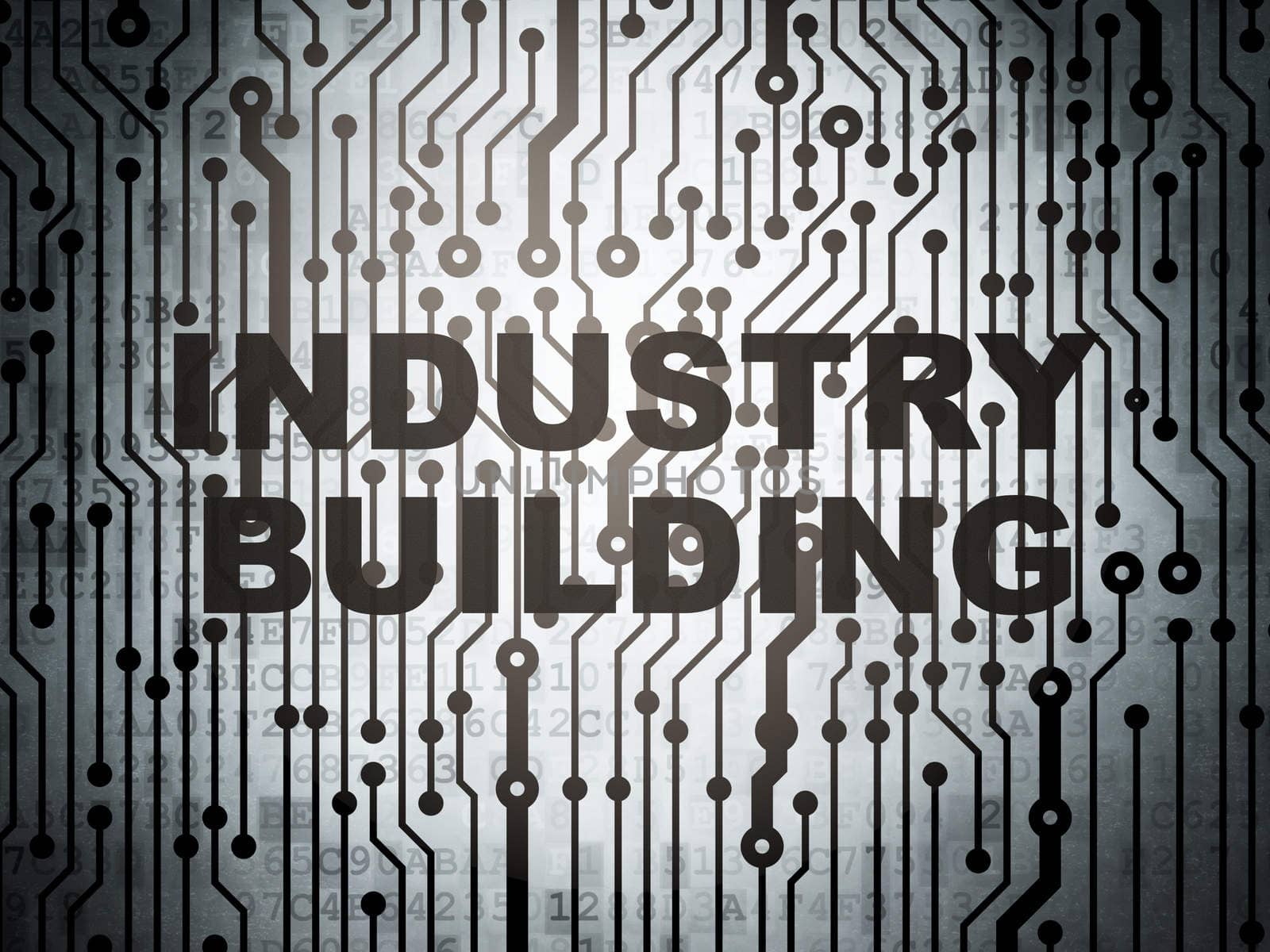 Industry concept: circuit board with Industry Building by maxkabakov