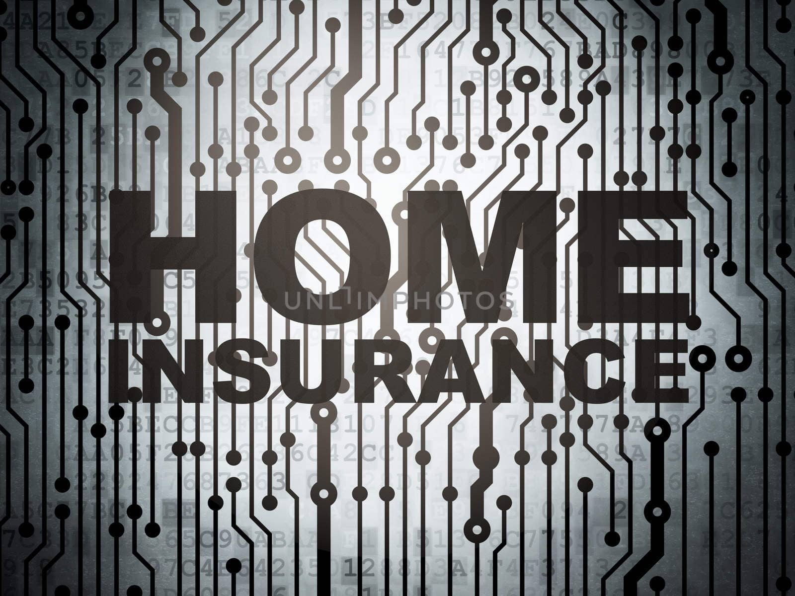 Insurance concept: circuit board with Home Insurance by maxkabakov