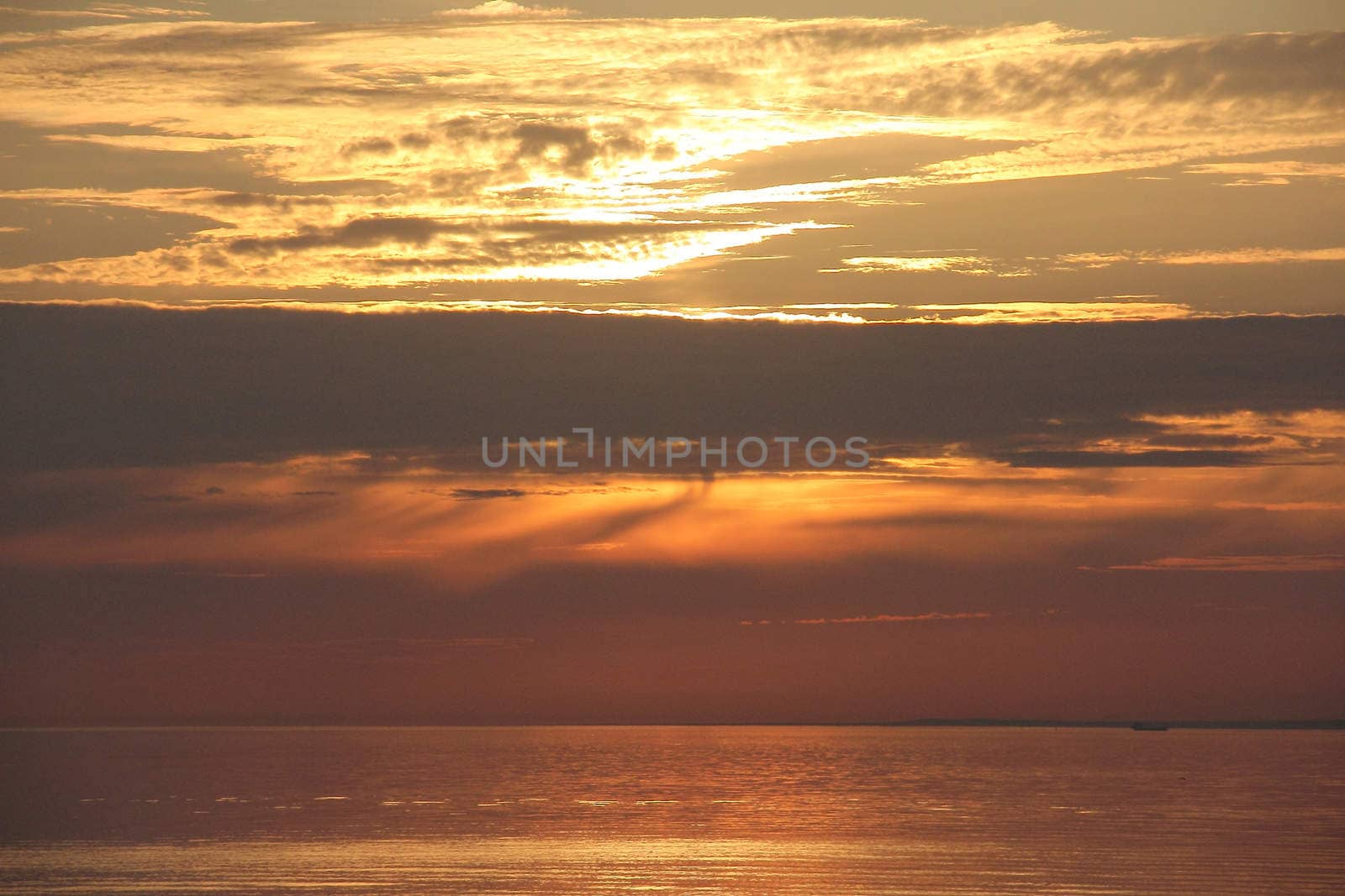 beautiful sunrise on the Gulf of Finland.