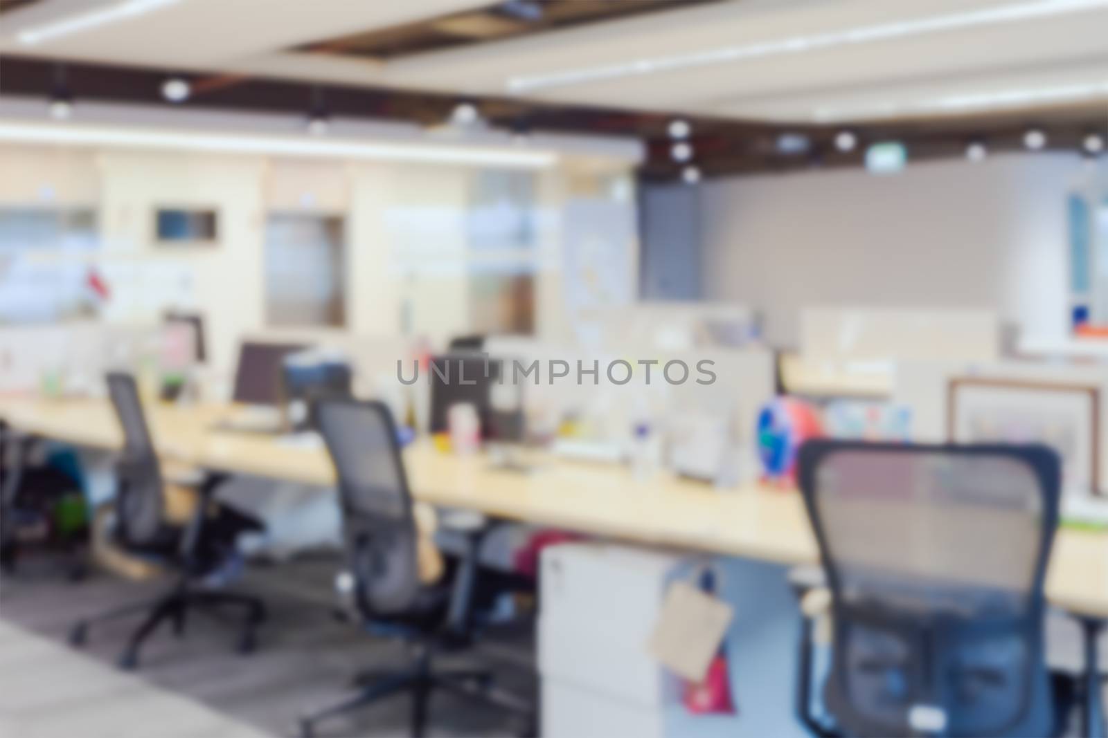 abstract office with computer blur background by FrameAngel