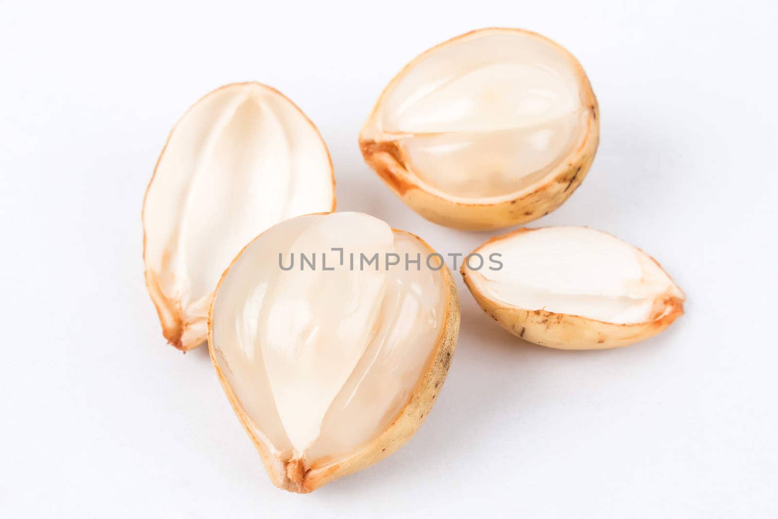 unpeeled longkong on white background