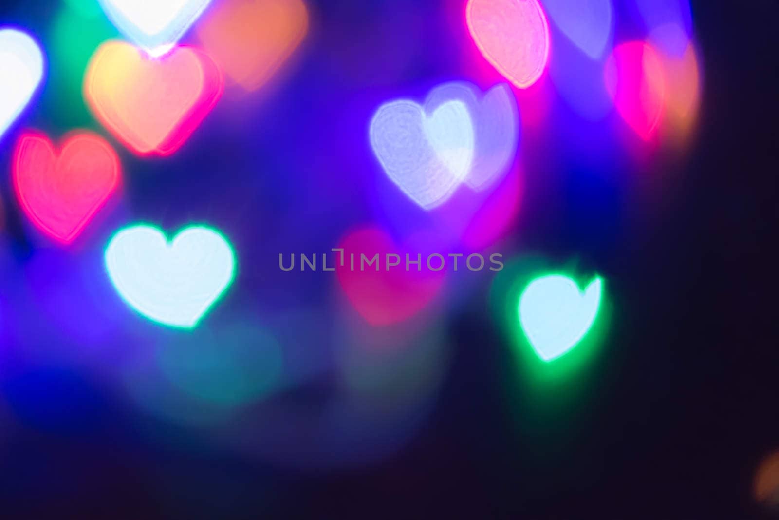 Heart bokeh background. Valentine's day background by teerawit