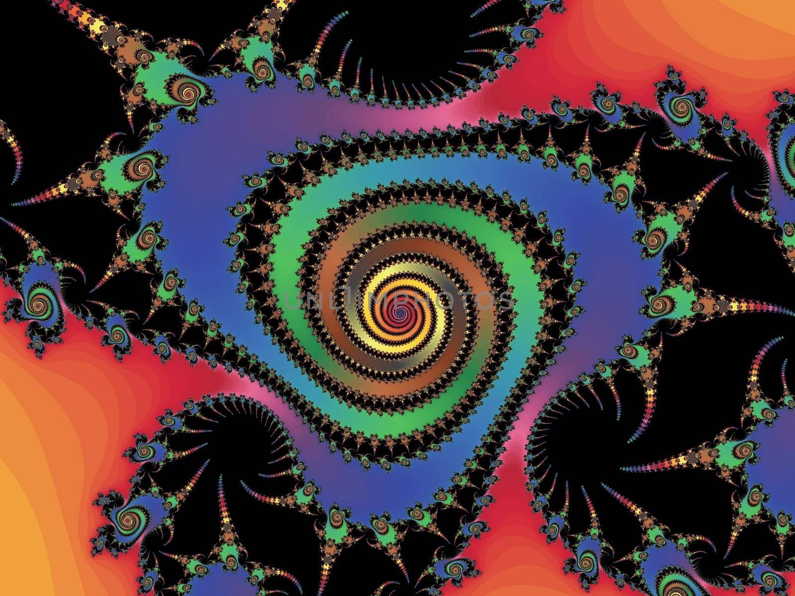Digital computer graphic - rendering. Abstraction fractal background in a bright colors for design.