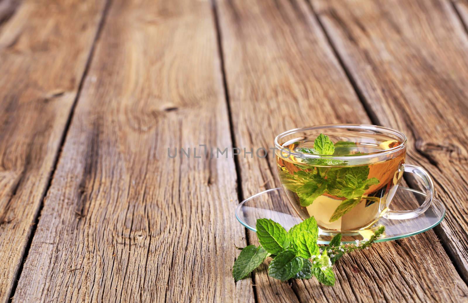 Mint tea made of fresh mint leaves