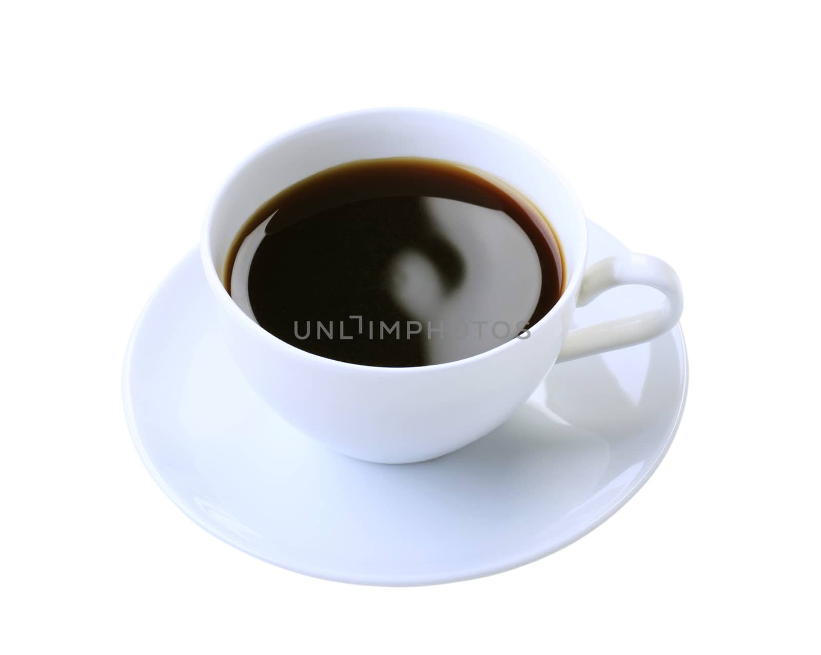 Cup of black coffee isolated on white