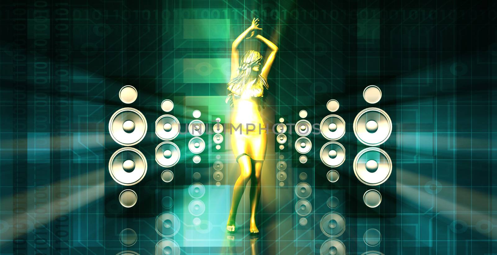 Disco Lady Dancing in a Nightclub as Concept