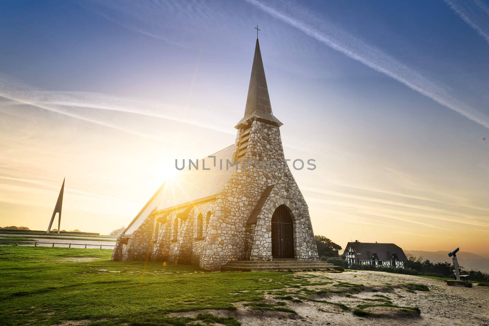 Etretat church France by ventdusud