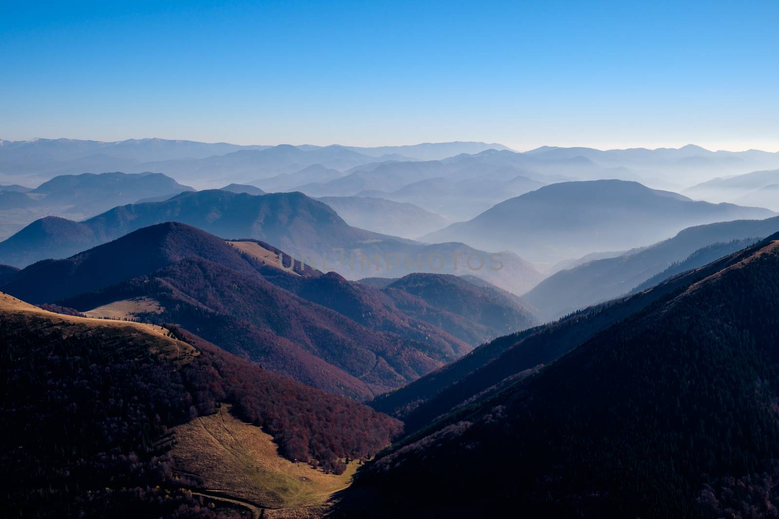 Landscape view of beautiful autumn mountains, Mala Fatra, Slovakia