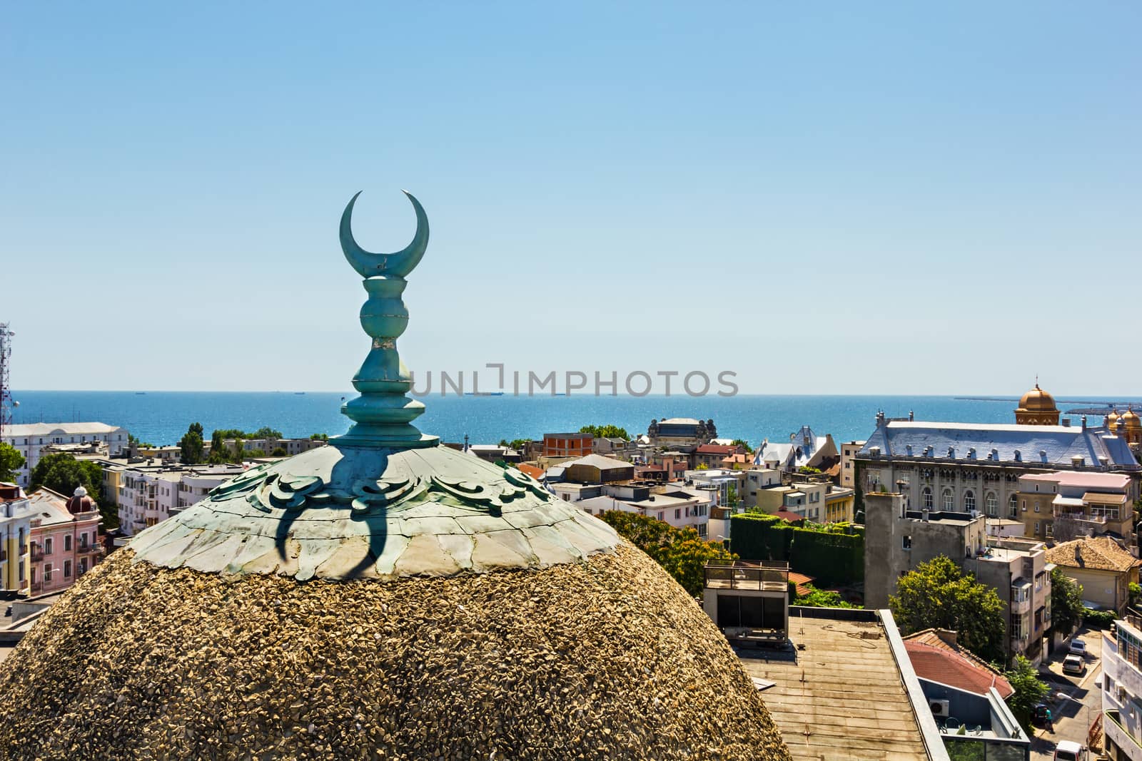 View over Constanta Romania , from the old town center mosque tower