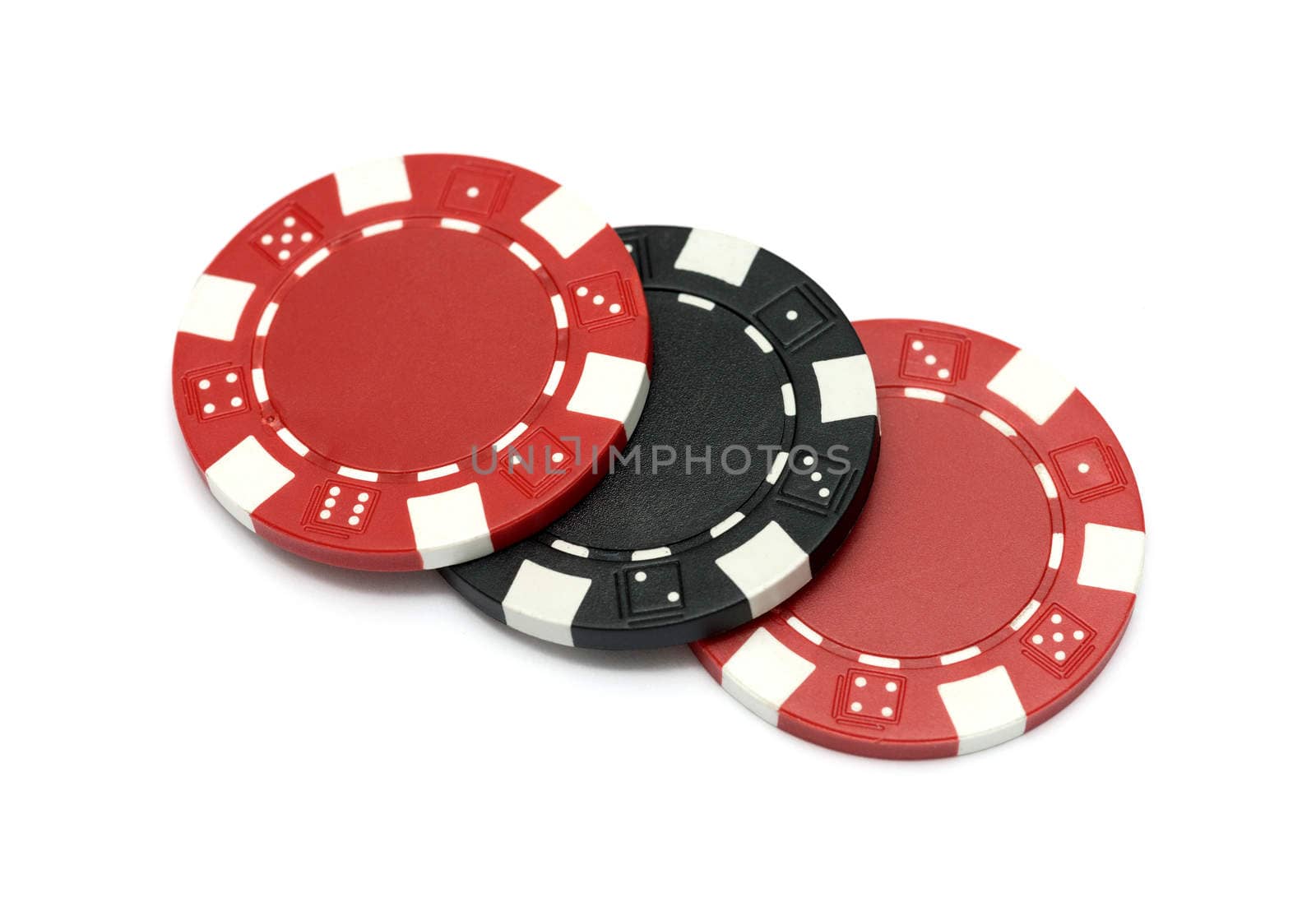 The casino chips isolated on white background by DNKSTUDIO