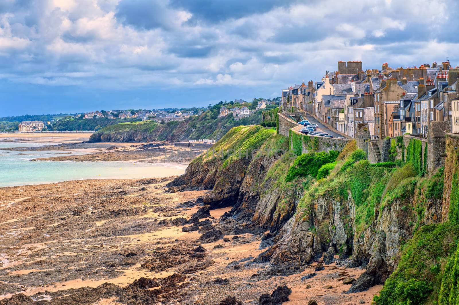 Beach on atlantic coast of Granville, Normandy, France